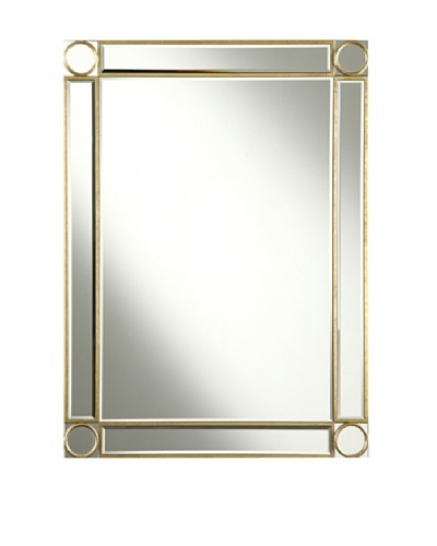 Audrey Mirror Accented Rectangular Mirror, Gold Leaf