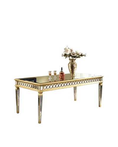 Audrey Mirrored Dining Table, Gold Leaf