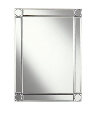 Audrey Mirror Accented Rectangular Mirror, Silver Leaf