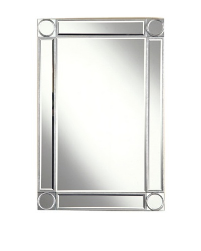 Audrey Mirror Accented Rectangular Mirror, Silver Leaf