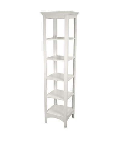 Elegant Home Fashions Madison Avenue 5-Shelf Linen Tower, White