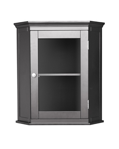 Elegant Home Fashions Madison Avenue Corner Wall Cabinet, Espresso