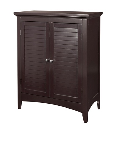 Elegant Home Fashions Slone Double Shutter Door Floor Cabinet, Dark Espresso