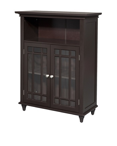 Elegant Home Fashions Neal Double Door Floor Cabinet, Dark Espresso