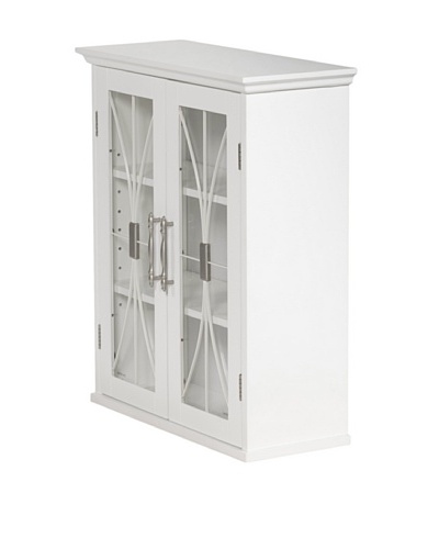 Elegant Home Fashions Delaney Double Door Wall Cabinet, White