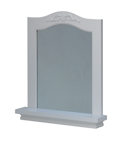 Elegant Home Fashions Versailles Wall Mirror with Shelf, White