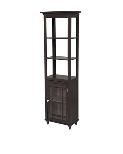 Elegant Home Fashions Neal Linen Tower, Dark Espresso