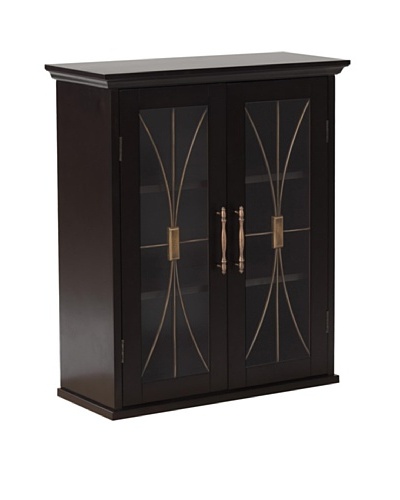 Elegant Home Fashions Delaney Double Door Wall Cabinet, Dark Espresso