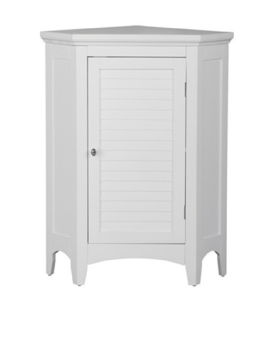 Elegant Home Fashions Slone Corner Floor Cabinet with Shutter Door, White