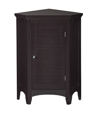 Elegant Home Fashions Slone Corner Floor Cabinet with Shutter Door, Dark Espresso