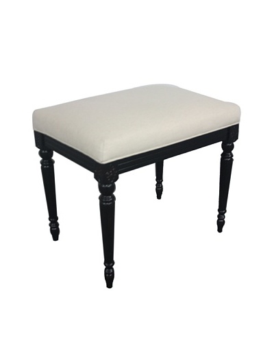 Elegant Home Fashions Tiffany Bench, Stain Black/Snowcream