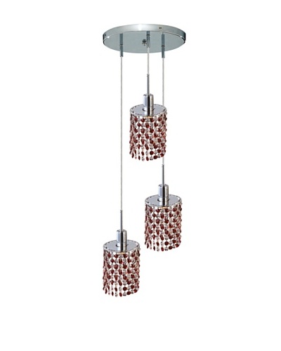 Elegant Lighting Mini Crystal Collection 3-Light Round Pendant Lamp, Bordeaux