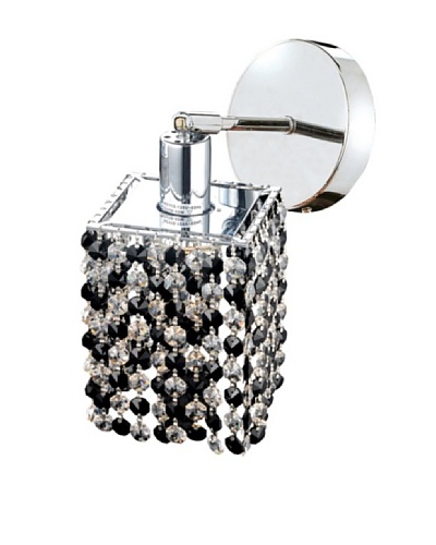 Elegant Lighting Mini Crystal Collection Square Wall Sconce, Jet