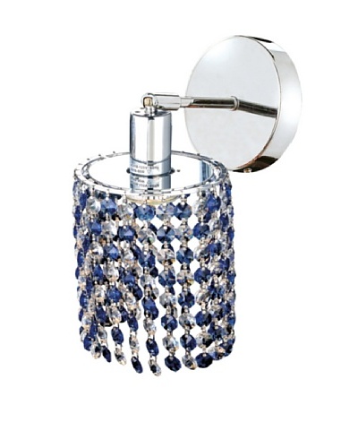 Elegant Lighting Mini Crystal Collection Round Wall Sconce, Sapphire