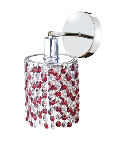 Elegant Lighting Mini Crystal Collection Round Wall Sconce, Bordeaux
