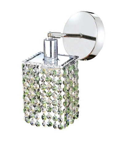 Elegant Lighting Mini Crystal Collection Square Wall Sconce, Light Peridot