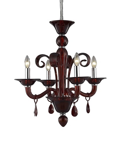 Elegant Lighting Muse 4-Light Chandelier, Red