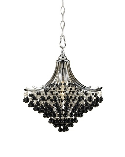 AF Lighting 7491-1H Spellbound 1 x 60-Watt Light Edison Base Pendant, Chrome with Clear and Black Gl...