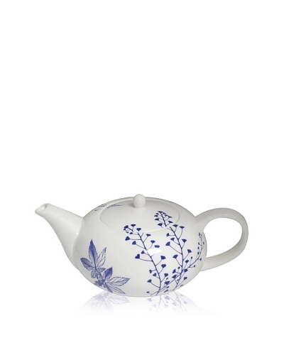 Elinno Evergreen Blues Teapot, White/Blue