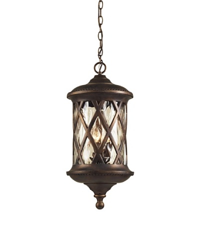 Elk 42033/3 3-Light Outdoor Pendant In Hazelnut Bronze and Designer Water Glass