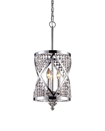 ELK Lighting Crystoria 3-Light Chandelier, Polished Chrome