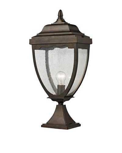 Elk Lighting 27013/1 Brantley Place One Light Outdoor Post Light, Weathered Rust