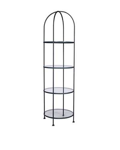 Emissary Round 4-Shelf Wrought Iron Étagère