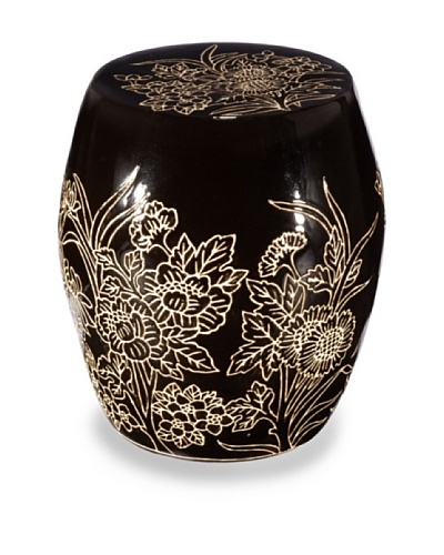 Emissary Flower Design Stool/Table [Black]