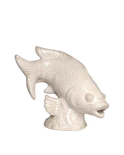 Emissary Garden Big Fish Garden Sculpture [White]