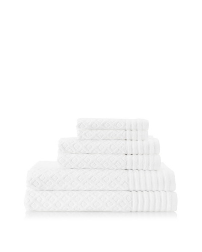 Espalma Diamonds 6-Piece Towel Set, White