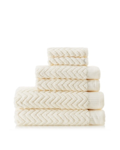 Espalma Sensational Zig-Zag 6-Piece Towel Set , Ivory