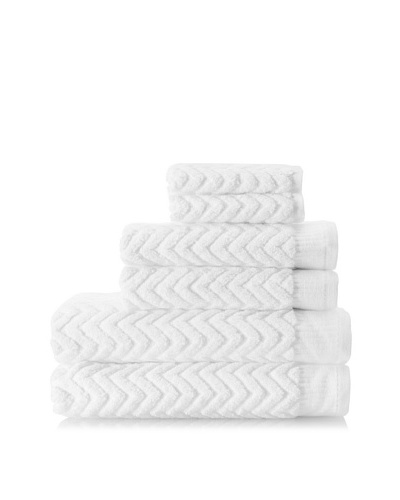 Espalma Sensational Zig-Zag 6-Piece Towel Set , White