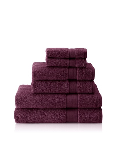 Espalma 6-Piece Signature Bath Towel Set, Plum