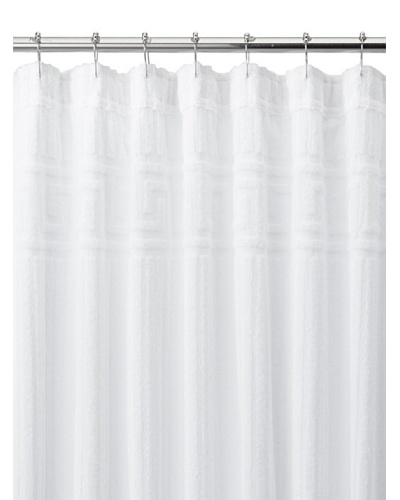 Espalma Greek Key Shower Curtain, White