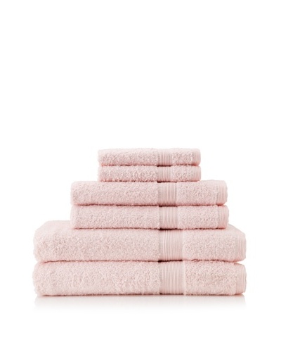 Esplama Set of 6 Egyptian Estate Towels, Petal Pink