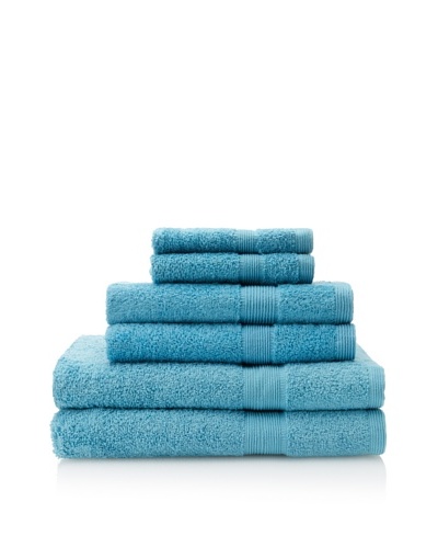 Esplama Set of 6 Egyptian Estate Towels, Teal