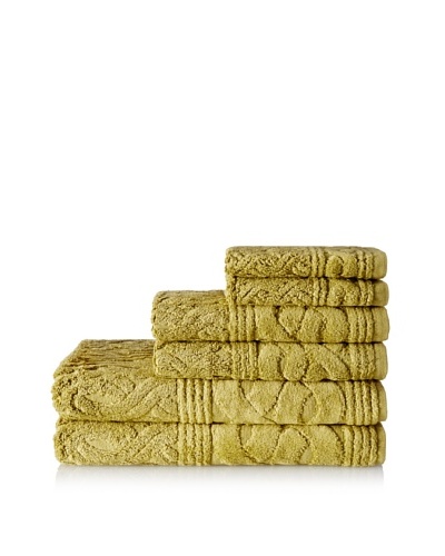 Esplama 6-Piece Chainlinks Towel Set, Deep Citron