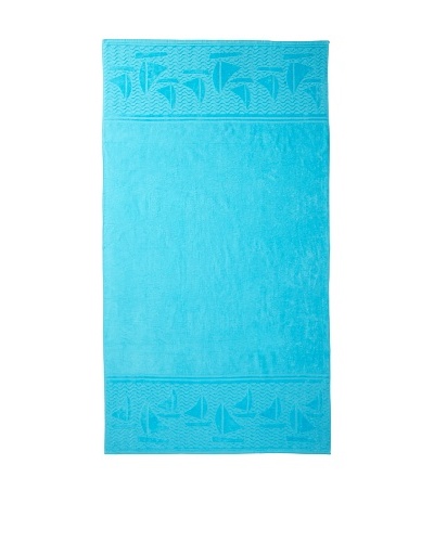 Esplama Aqua Sailboat Beach Towel, Aqua