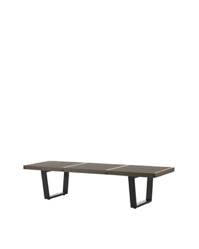 Euro Home Collection Slat Bench B, Walnut/Black