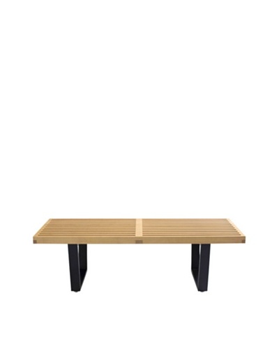 Euro Home Collection Slat Bench B, Maple/Black