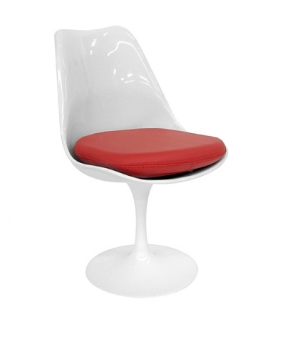 Euro Home Collection Holland Swivel Tulip Chair, White/Red