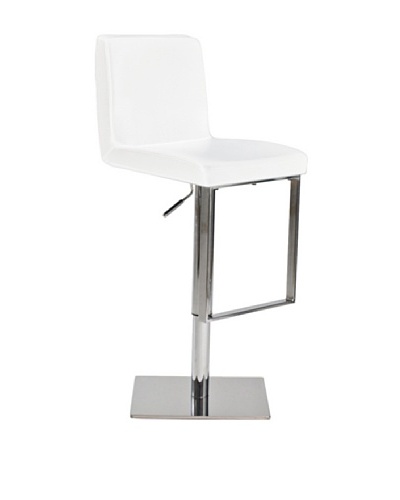 Euro Home Collection Riva Adjustable Barstool, Chrome/White