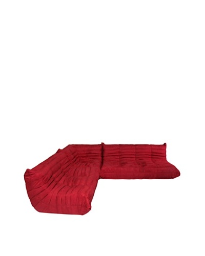Euro Home Collection 3-Piece Microfiber Sofa Set, Red
