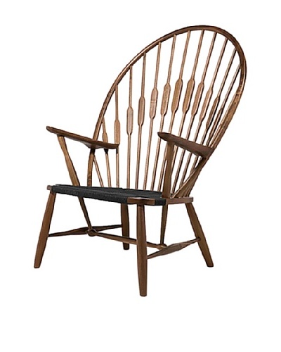 Euro Home Collection Peacock Chair, Walnut