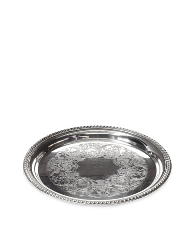 Fashion Flash Vintage Ornate Round Serving Tray, c.1950s