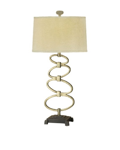 Feiss One-Light Geo Collection Table Lamp, Burnished Silver