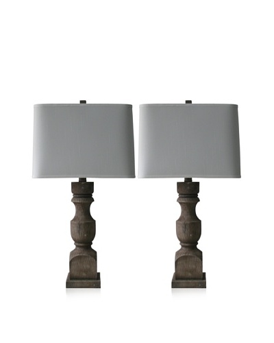 Feiss Set of 2 Table Lamps, Antique Driftwood