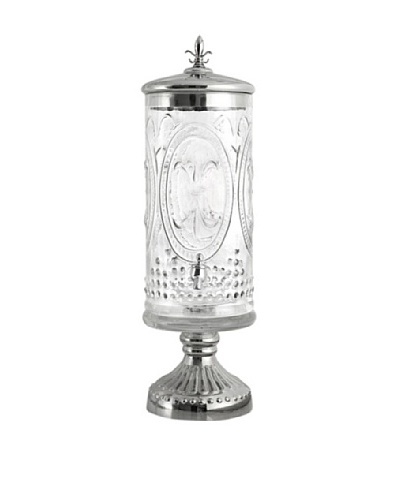 Fifth Avenue Crystal Palace Glass Beverage Dispenser, Clear/Silver, 1.4-Gal.