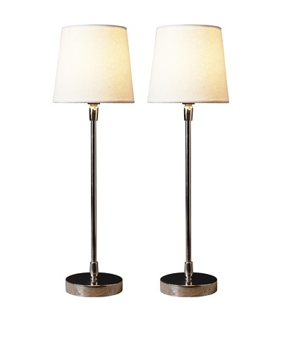Filament Set of 2 Slim Round Table Lamps, White