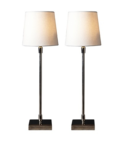 Filament Set of 2 Slim Square Table Lamps, White